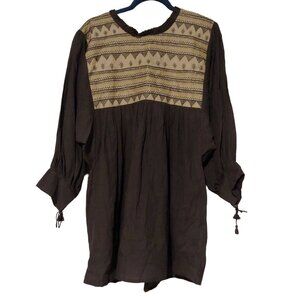 Alamwar Wal The Earth Freida Mini Dress Grey Boho XL NWT